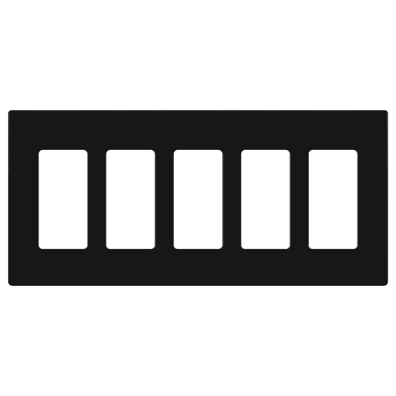 ENERLITES Screwless Decorator Wall Plates Child Safe Outlet Covers, Size 5-Gang 4.68" H x 10.14” L, Unbreakable Polycarbonate Thermoplastic, SI8835-BK, Glossy, Black