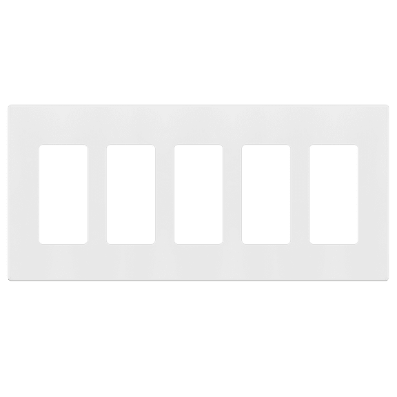 ENERLITES Screwless Decorator Wall Plates, Child Safe Outlet Covers, Size 5-Gang, Unbreakable Polycarbonate Thermoplastic, Glossy, White
