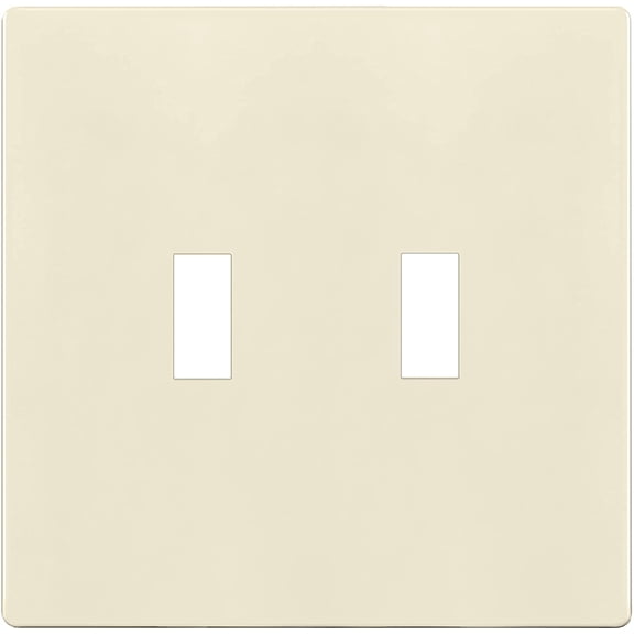 ENERLITES Screwless Double Toggle Switch Wall Plate, Child Safe Dual Cover, Standard Size 2-Gang, Unbreakable Polycarbonate Thermoplastic, Light Almond