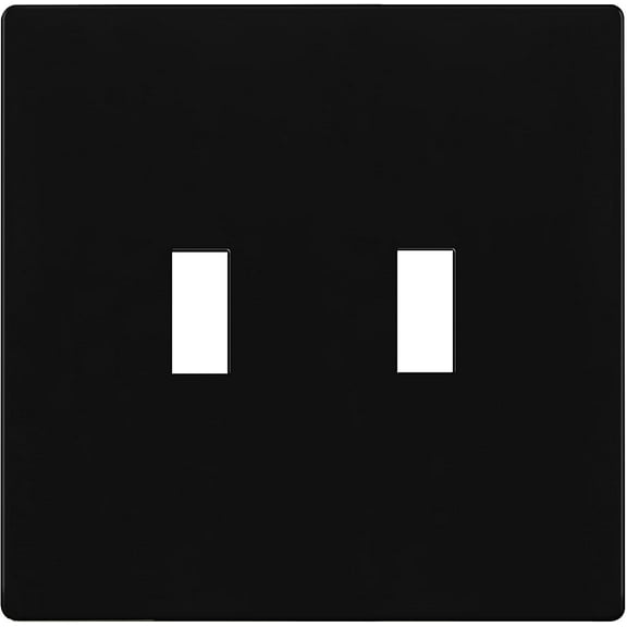ENERLITES Screwless Double Toggle Switch Wall Plate, Child Safe Dual Light Cover, Standard Size 2-Gang, Unbreakable Polycarbonate Thermoplastic, Glossy Black
