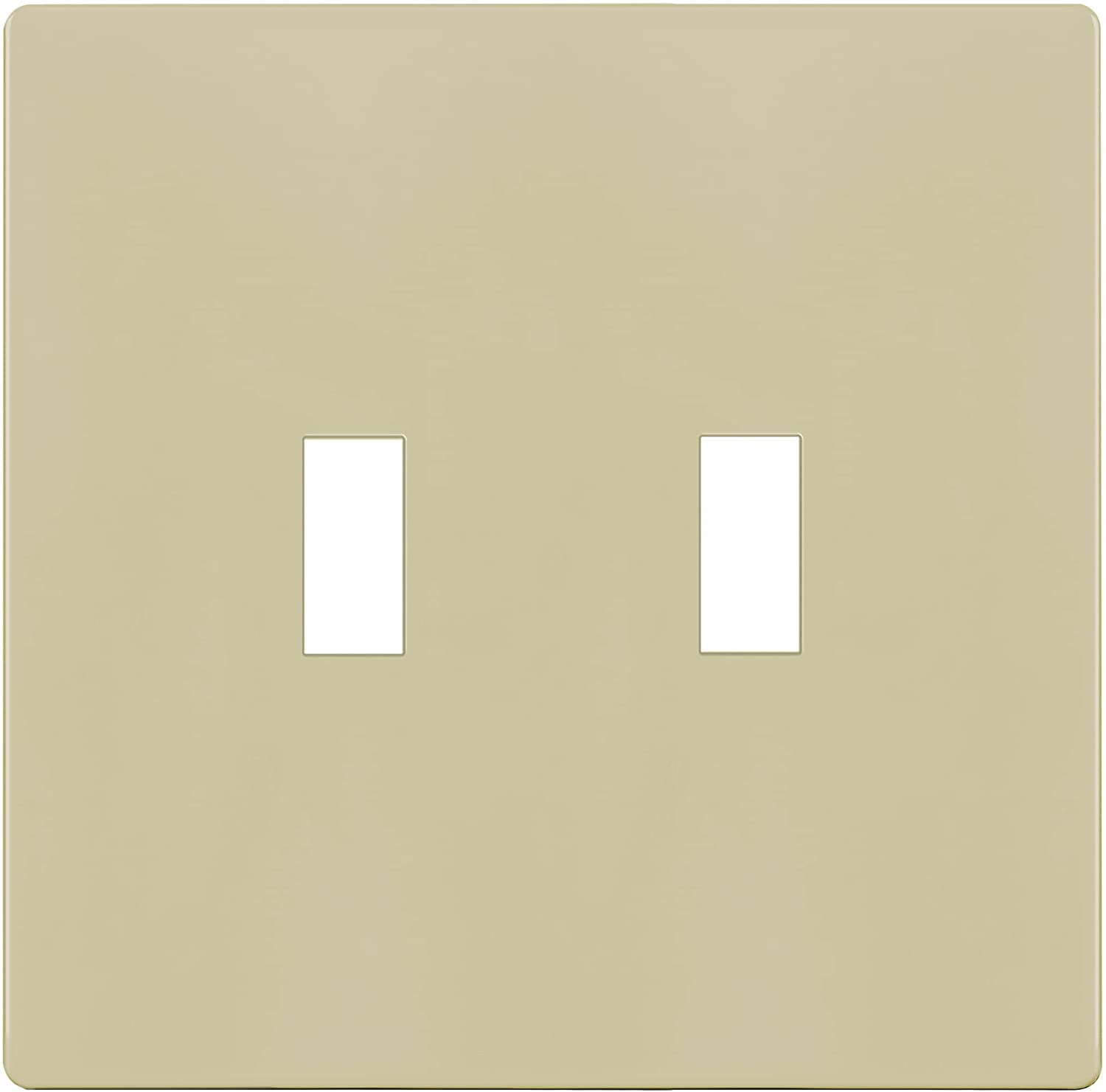 Ivory Polycarbonate Double Toggle Switch Wall Plate