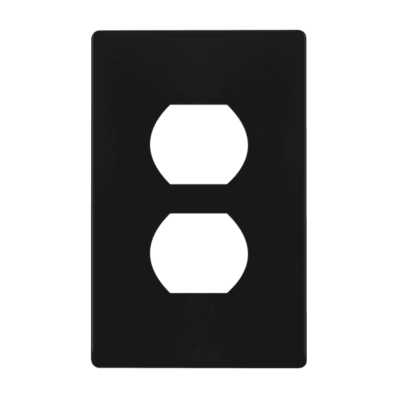 ENERLITES Screwless Duplex Wall Plate, Receptacle Outlet Cover, Standard Size 1-Gang, Unbreakable Polycarbonate Thermoplastic, Glossy Black