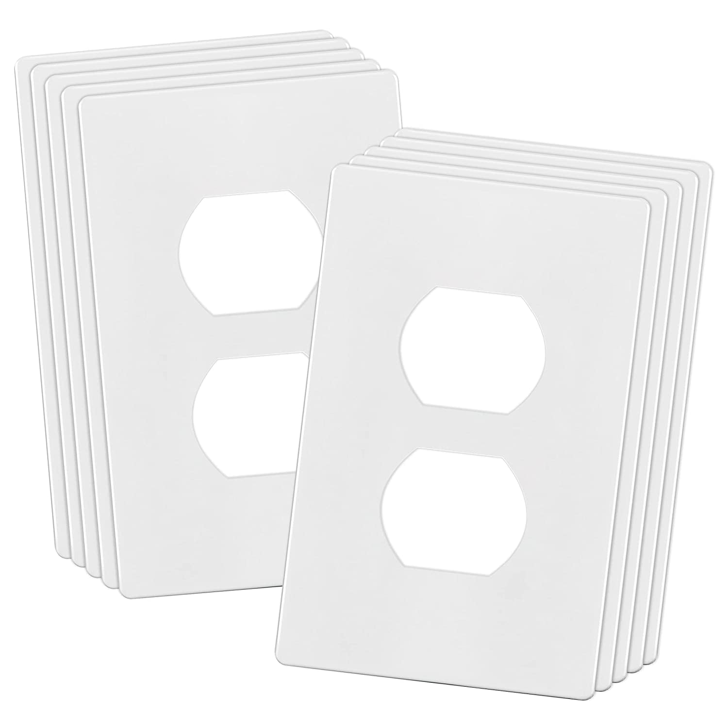 ENERLITES Screwless 1Gang Duplex Wall Plates, Child Safe Outlet Covers, Durable Polycarbonate