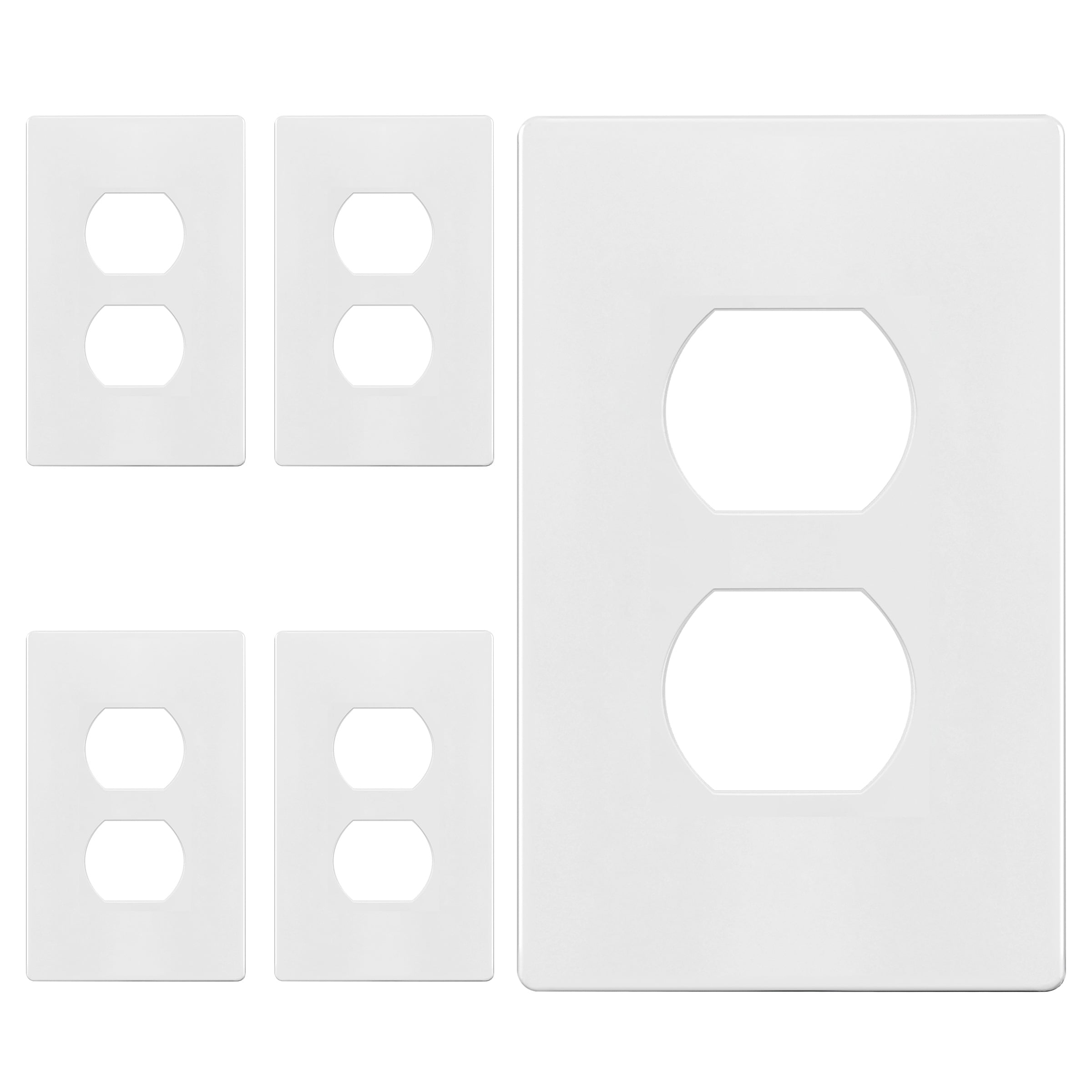 ENERLITES 4-fach Steckdosen-Wandplatte – 12,4x21,8 Cm, Polycarbonat, UL-zertifiziert, Weiß