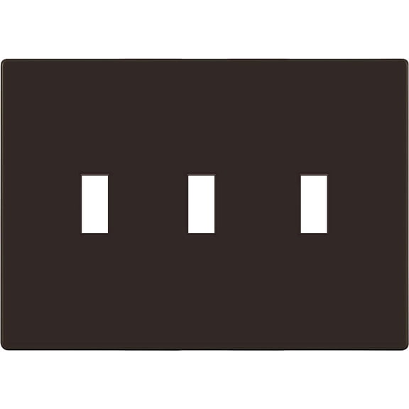 ENERLITES Screwless Triple Toggle Switch Wall Plate, Child Safe Light Switch Cover, Standard Size 3-Gang, Unbreakable Polycarbonate Thermoplastic, UL Listed, SI8813-BR, Glossy, Brown