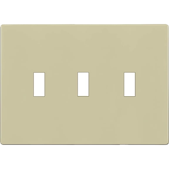 ENERLITES Screwless Triple Toggle Switch Wall Plate, Child Safe Light Switch Cover, Standard Size 3-Gang, Unbreakable Polycarbonate Thermoplastic, UL Listed, SI8813-I, Glossy, Ivory