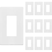 ENERLITES Screwless Wall Plate, Decorator Switch Covers, 1-Gang, Polycarbonate Thermoplastic, White (10 Pack)