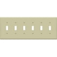 thumbnail image 1 of ENERLITES Six Gang Light Switch Wall Plate, Toggle Switch Plate, Glossy, 6-Gang Mid-Size 4.88" x 12.22", Unbreakable Polycarbonate Thermoplastic, 8816M-I, Ivory, 1 of 5