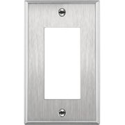 ENERLITES Stainless Steel Decorator Switch Wall Plate, Electrical Outlet Cover, Corrosion Resistant, Standard Size 1-Gang, Silver