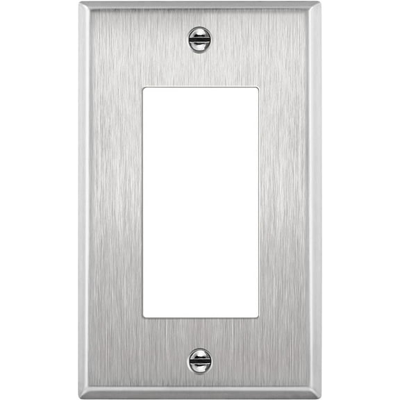 ENERLITES Stainless Steel Decorator Switch Wall Plate, Electrical Outlet Cover, Corrosion Resistant, Standard Size 1-Gang, Silver