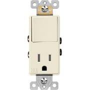 ENERLITES Switch and Outlet Combo, Combination Decorator Paddle Switch 15A/120VAC with Tamper-Resistant Receptacle Outlet 15A/125VAC, UL Listed, 68625-TR-LA, Light Almond