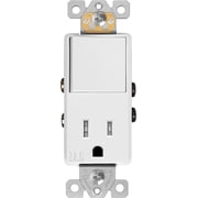 ENERLITES Switch and Outlet Combo, Combination Decorator Paddle Switch 15A/120VAC with Tamper-Resistant Receptacle Outlet 15A/125VAC, Residential/Commercial Grade, UL Listed, 68625-TR-W, White