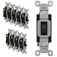 thumbnail image 1 of ENERLITES Toggle Light Switch, 3-Way or Single Pole, 15A 120-277V, Grounding Screw, Residential Grade, UL Listed, 83150-BK-10PCS, Black (10 Pack), 1 of 5