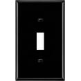 thumbnail image 1 of ENERLITES Toggle Light Switch Metal Cover Wall Plate, Corrosion Resistant, Standard Size 1-Gang 4.50" x 2.76", 430 Stainless Steel, 7711-BG, Black Gloss, 1 of 5