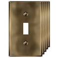 thumbnail image 1 of ENERLITES Toggle Light Switch Metal Wall Plate, Stainless Steel Corrosion Resistant, Size 1-Gang 4.50" x 2.76", 7711-AB-5PCS, Antique Brass, Gold (5 Pack), 1 of 5