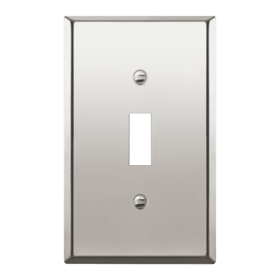 ENERLITES Toggle Light Switch Metal Wall Plate Stainless Steel Corrosion Resistant Standard Size 1-Gang 4.50" x 2.76", UL Listed, 7711-PC, Polished Chrome, Silver