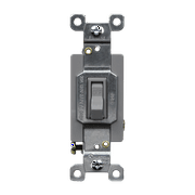 ENERLITES Toggle Light Switch, Single Pole, 20A 120-277V, Grounding Screw, Commercial Grade, UL Listed, 81200-GY, Gray