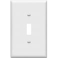 thumbnail image 1 of ENERLITES Toggle Light Switch Wall Plate, 1-Gang 4.88" x 3.11", Mid-Size, UL Listed, 8811M-W, White, 1 of 5