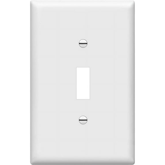 ENERLITES Toggle Light Switch Wall Plate, 1-Gang 4.88" x 3.11", Mid-Size, UL Listed, 8811M-W, White