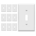 thumbnail image 1 of ENERLITES Light Switch Cover Plate, Toggle Wall Plate Cover, Size 1-Gang 4.50" x 2.76", Unbreakable Polycarbonate Thermoplastic, 8811-W-10PCS, White (10 Pack), 1 of 7