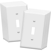 ENERLITES Toggle Light Switch Wall Plate Cover, Size 1-Gang, Unbreakable Polycarbonate Thermoplastic, 8811-W-10PCS, White (10 Pack)