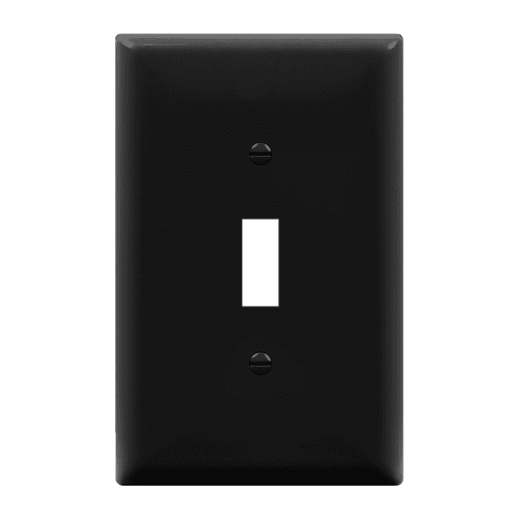 ENERLITES Toggle Light Switch Wall Plate, Gloss Finish, Mid-Size Single Gang 4.88" x 3.11", Unbreakable Polycarbonate Thermoplastic, UL Listed, 8811M-BK, Black