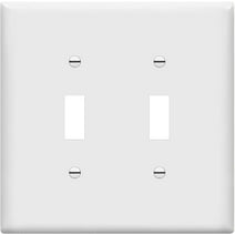 ENERLITES Toggle Light Switch Wall Plate, Gloss Finish, Midway Size 2-Gang, Unbreakable Polycarbonate Thermoplastic, White