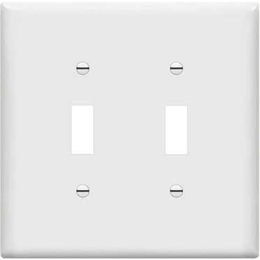 ENERLITES Toggle Light Switch Wall Plate, Gloss Finish, Midway Size 2-Gang, Unbreakable Polycarbonate Thermoplastic, White