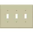 thumbnail image 1 of ENERLITES Toggle Light Switch Wall Plate, Gloss Finish, Midway Size 3-Gang, Unbreakable Polycarbonate Thermoplastic, 8813M-I, Ivory, 1 of 5