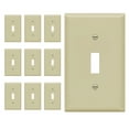 thumbnail image 1 of ENERLITES Toggle Light Switch Wall Plate, Gloss Finish, Size 1-Gang 4.50" x 2.76", Unbreakable Polycarbonate Thermoplastic, 8811-I-10PCS, Ivory (10 Pack), 1 of 5