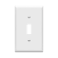 thumbnail image 1 of ENERLITES Toggle Light Switch Wall Plate, Gloss Finish, Size 1-Gang, Unbreakable Polycarbonate Thermoplastic, 8811-W, White, 1 of 5