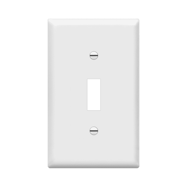 ENERLITES Toggle Light Switch Wall Plate, Gloss Finish, Size 1-Gang, Unbreakable Polycarbonate Thermoplastic, 8811-W, White