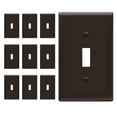 thumbnail image 1 of ENERLITES Toggle Light Switch Wall Plate, Gloss Finish, Standard Size 1-Gang, Unbreakable Polycarbonate Thermoplastic, 8811-BR-10PCS, Brown (10 Pack), 1 of 5