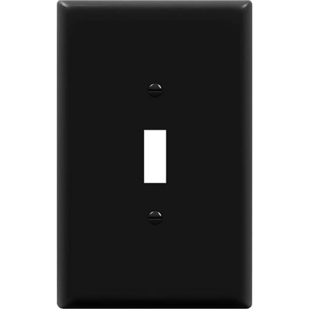 ENERLITES Toggle Light Switch Wall Plate, Jumbo Switch Cover, Gloss Finish, Oversized 1-Gang, Unbreakable Polycarbonate Thermoplastic, 8811O-BK, Black