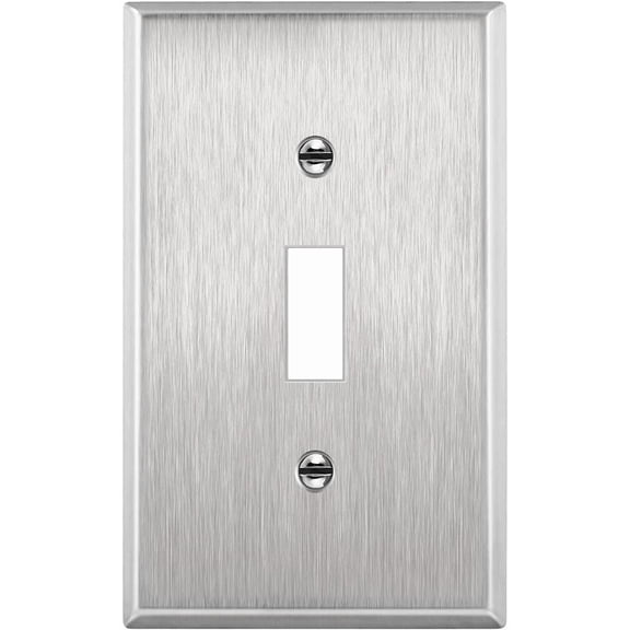 ENERLITES Toggle Light Switch Wall Plate, Stainless Steel Metal Cover, Corrosive Resistant, Standard Size 1-Gang, 430 Stainless Steel, UL Listed, Silver