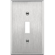 ENERLITES Toggle Light Switch Wall Plate, Stainless Steel Metal Cover, Corrosive Resistant, Standard Size 1-Gang, 430 Stainless Steel, UL Listed, Silver
