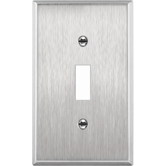 ENERLITES Toggle Light Switch Wall Plate, Stainless Steel Metal Cover, Corrosive Resistant, Standard Size 1-Gang, 430 Stainless Steel, UL Listed, Silver