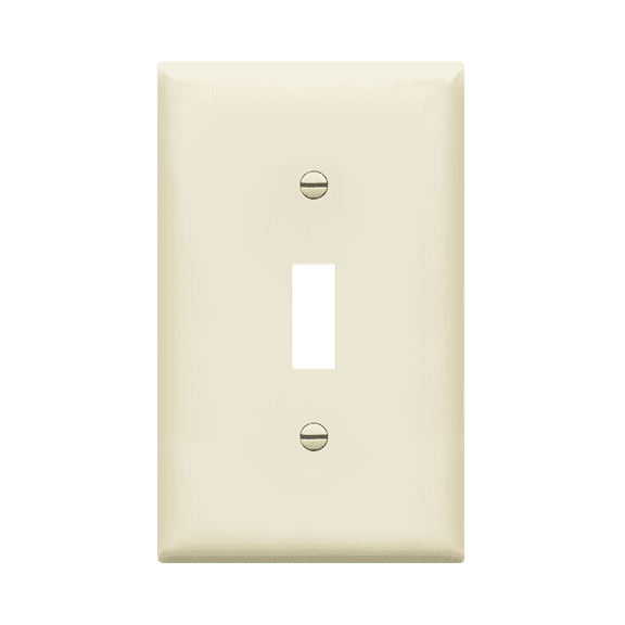 ENERLITES Toggle Light Switch Wall Plate, Standard Size 1-Gang, Unbreakable Polycarbonate Thermoplastic, 8811-LA, Light Almond