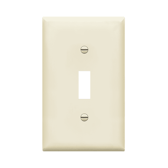 ENERLITES Toggle Light Switch Wall Plate, Standard Size 1-Gang, Unbreakable Polycarbonate Thermoplastic, 8811-LA, Light Almond