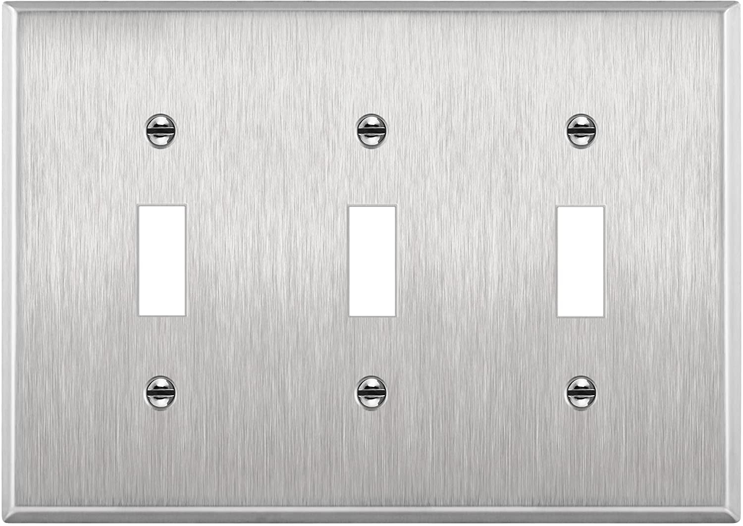 ENERLITES Toggle Stainless Steel Metal Wall Plate, Cover for Rotary