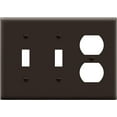 thumbnail image 1 of ENERLITES Triple Gang Wall Plate, Double Toggle Switch / Single Duplex Receptacle Cover Plate, Standard Size 3-Gang, Polycarbonate Thermoplastic, Brown, 1 of 5
