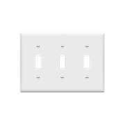 Enerlites Triple Light Switch Wall Plate, Gloss Finish, Standard Size 3-Gang 4.50" x 6.38" Toggle Switch Cover, 8813-W, White