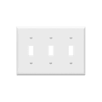 Enerlites Triple Light Switch Wall Plate, Gloss Finish, Standard Size 3-Gang 4.50" x 6.38" Toggle Switch Cover, 8813-W, White