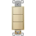 thumbnail image 1 of ENERLITES Triple Paddle Rocker Decorator Switch, Clamp-Type Back Insert, Copper Wires Only, Single Pole, Residential/Commercial Grade,UL Listed, 62755-GD, Gold, 1 of 5