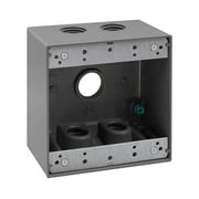 ENERLITES Weatherproof Outlet Box with Five 3/4-in Threaded Outlets, Outdoor Electrical Box, 5 Holes 0.75” Each, 2-Gang, 4.53” Height x 4.53” Length x 2.16” Depth, EN2575