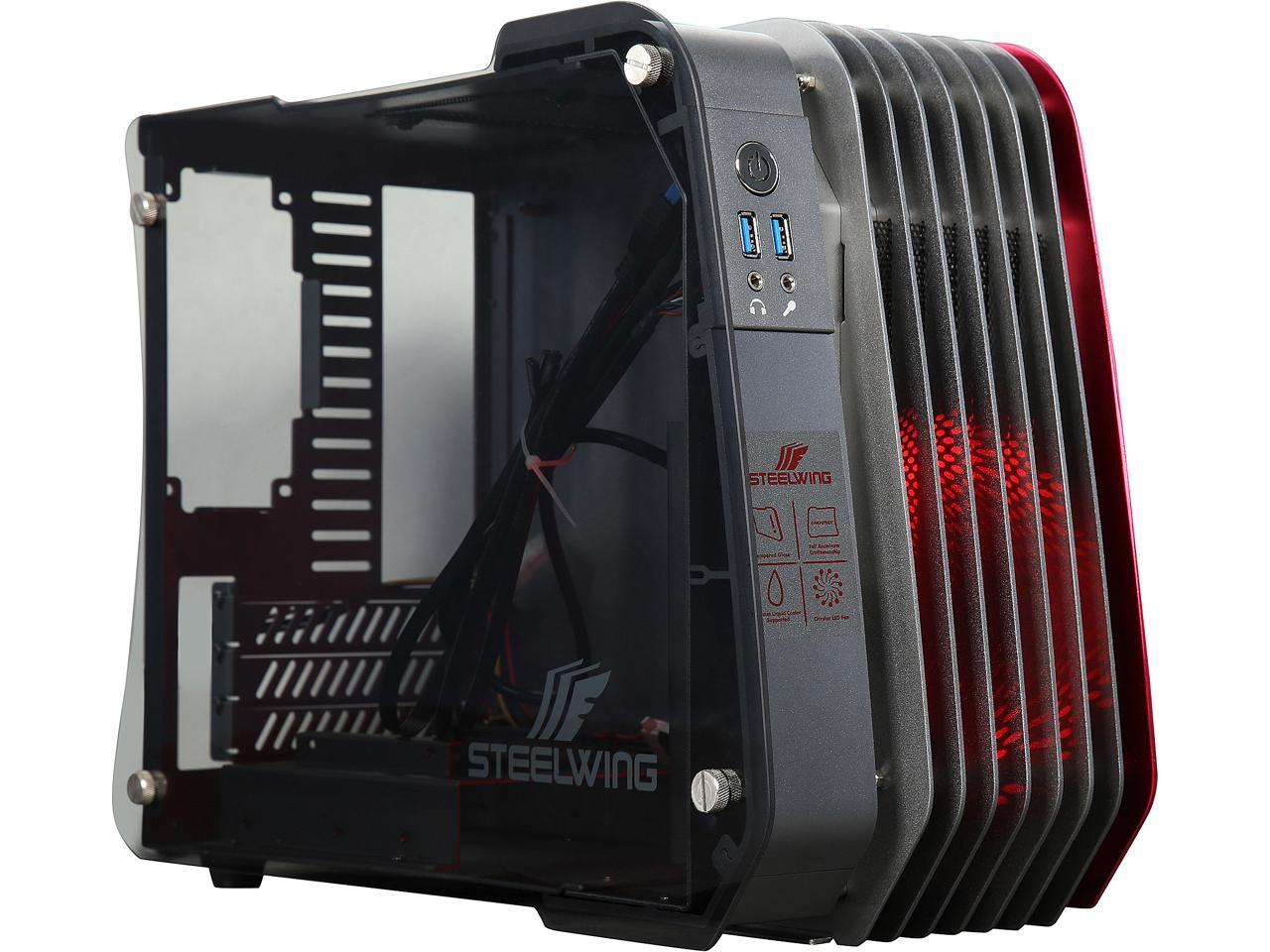 ENERMAX ECB2010R Red Aluminum / Tempered Glass Micro ATX / Mini-ITX Computer Case Standard SFX Type Power Supply-Red - image 1 of 3