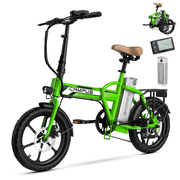 ENFFE EF2 Foldable Electric Bike for Teens & Adults, 500W Motor, 20 MPH, 36V 13.5Ah Battery, 16in Fat Tires, UL 2849, Green