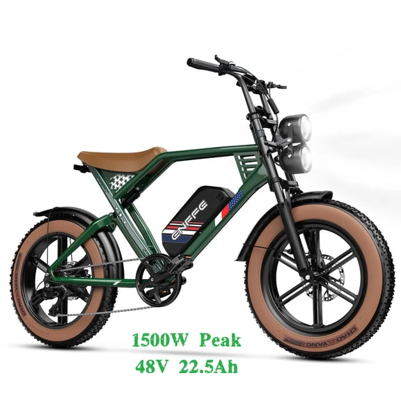 ENFFE ES2 Max Electric Bike for Adults,1500W Peak Motor,48V 22.5Ah Battery,20” Fat Tire,Up to 32 MPH,7 Speed All Terrain Ebike UL 2849