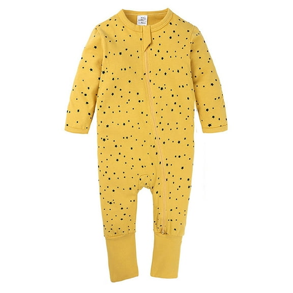 ATAIKU Baby Girls 2 Way Zipper Footless / Footed Pajamas Cotton Long Sleeve Romper with Mittens Sleep 'N Play