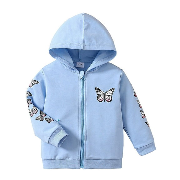 ATAIKU 1-6T Toddler Kids Cotton Zip-Up Hoodie Sweatshirts Girls' Butterfly Jacket
